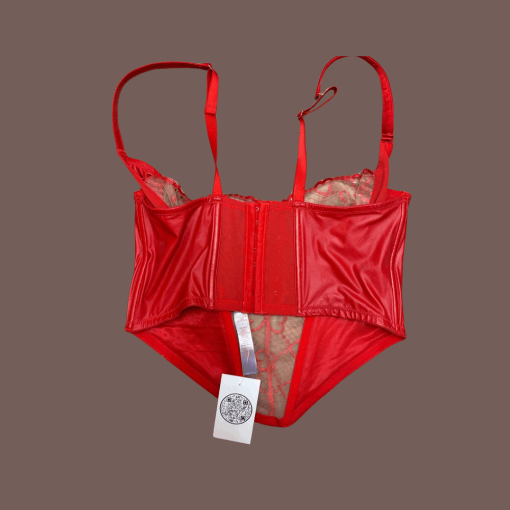 Savage X Fenty Corset | Red Lace Hearts | Size 1X | Vintage - Picture 2 of 4